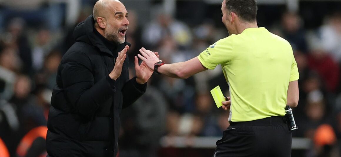Pep reacts to VAR ruling… Pep reacts to VAR ruling…